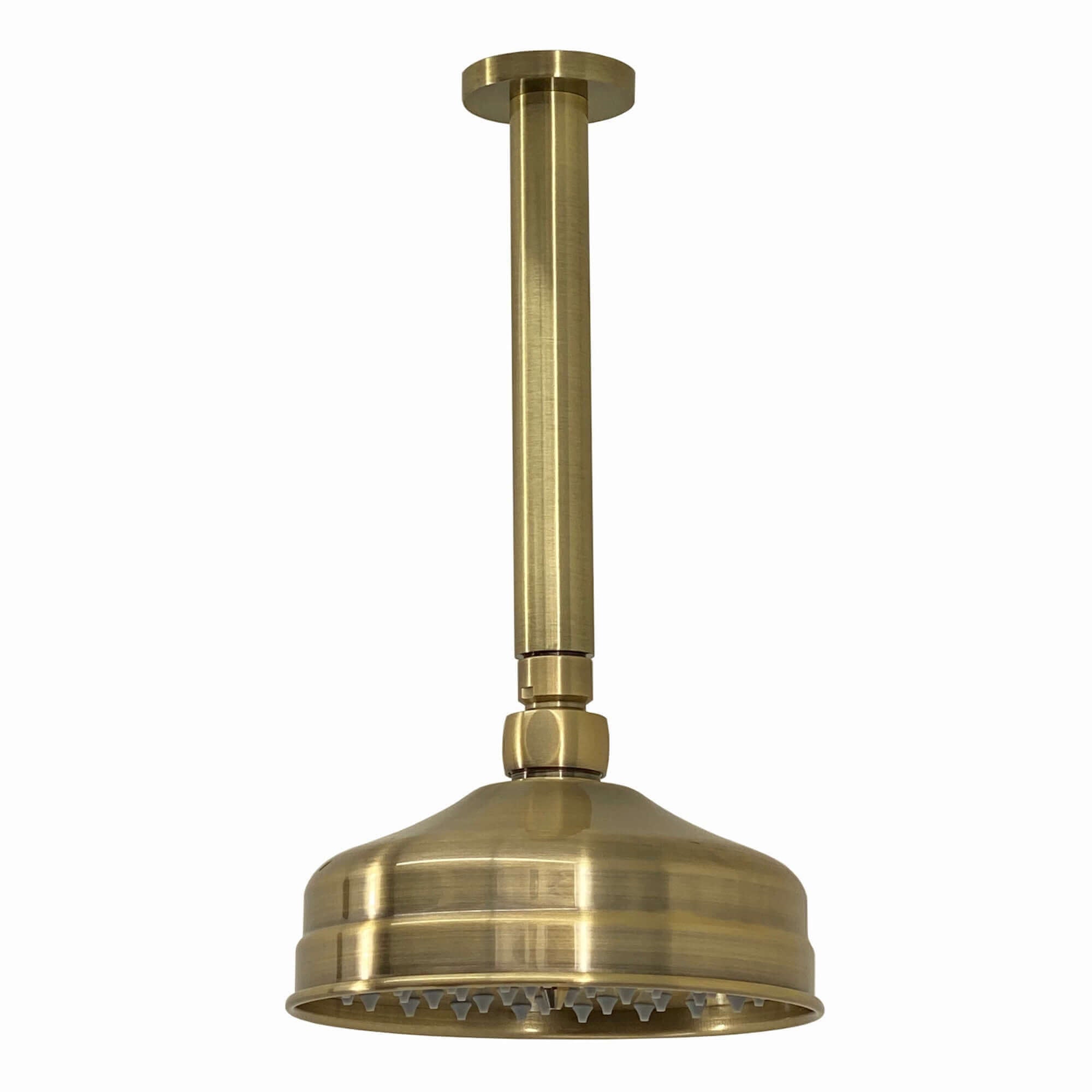 Buy Traditional Ceiling Fixed Apron Brass Shower Head 6" With 180mm Ceiling Shower Arm - Antique Brass online UK